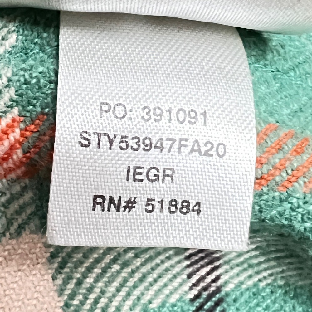 Patagonia Shirt Button Down Green Orange Large Check Size M 100% Organic Cotton - Picture 5 of 7